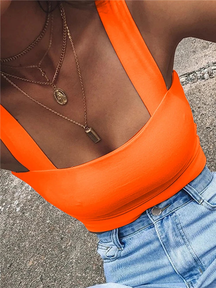 Square Neck Sleeveless Summer Crop Top